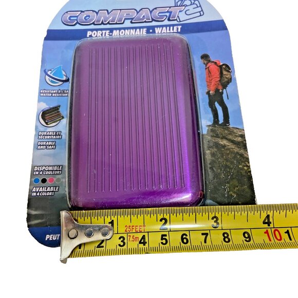 Compact Protection Aluminum Wallet Purple Identity Theft Protection - Picture 3 of 4